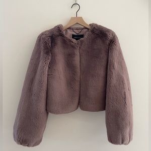 BCBGMaxAzria - IVY FAUX FUR Crop Jacket - Lavender - M